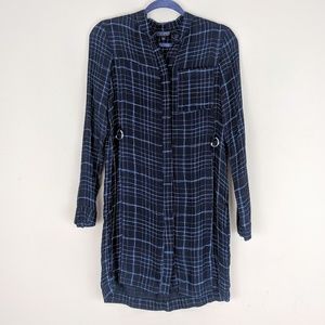 Topshop Black White Plaid Shirt Dress Size 4